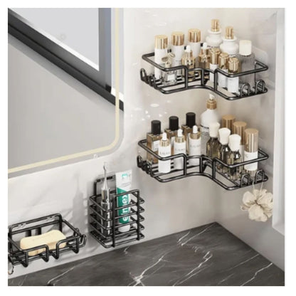 Rustproof Corner Wire Shelf Space-Saving Durable & Stylish Wall-Mounted Organizer