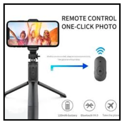 EARPHONIX Wireless Bluetooth Foldable XT-02 (K10) Mini Tripod Extendable Selfie Stick