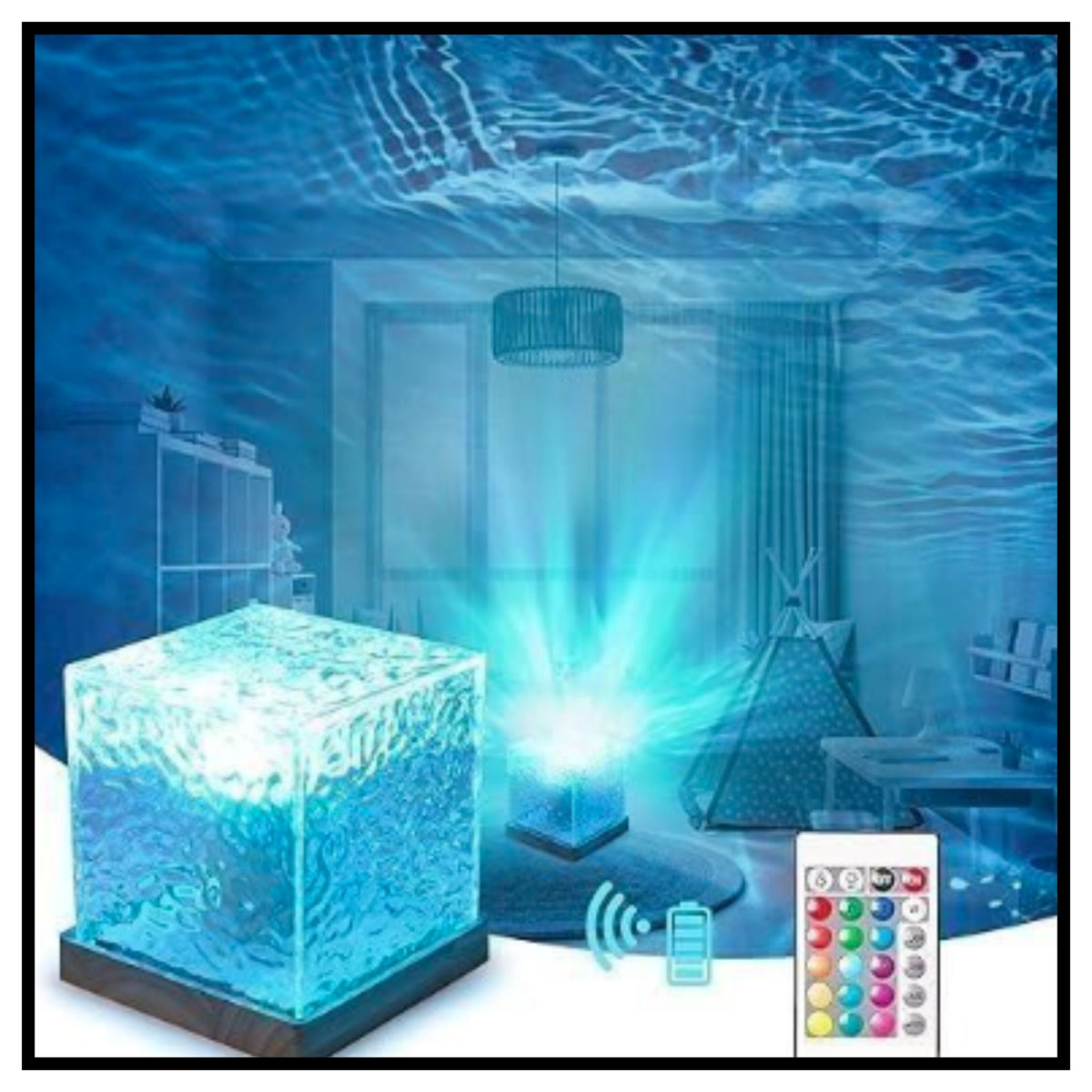 Rotating Water Ripple Night Light Aura Lamp