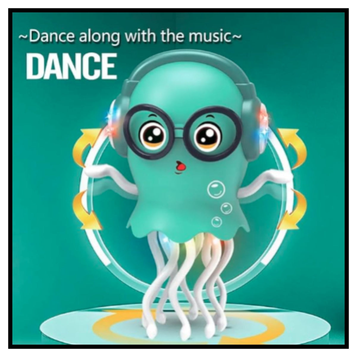 Dancing Jellyfish Toy for Kids with Music, LED Lights & 360° Bump-and-Go Action – Battery Operated Cartoon Jellyfish Robot