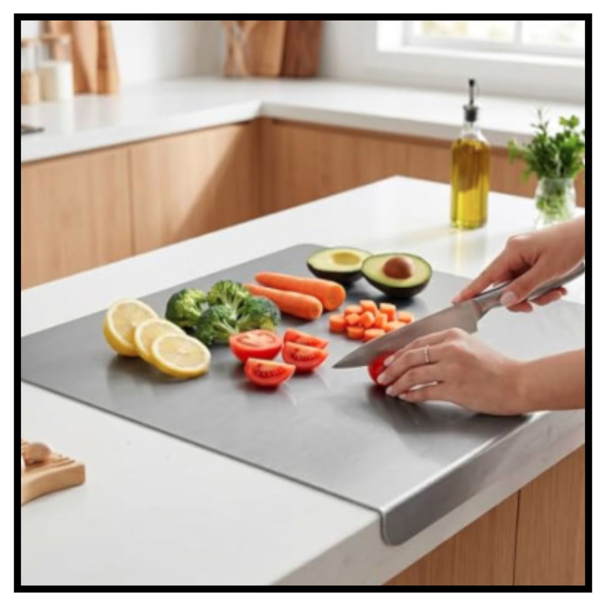 Stainless Steel Counter Top Chopping Board