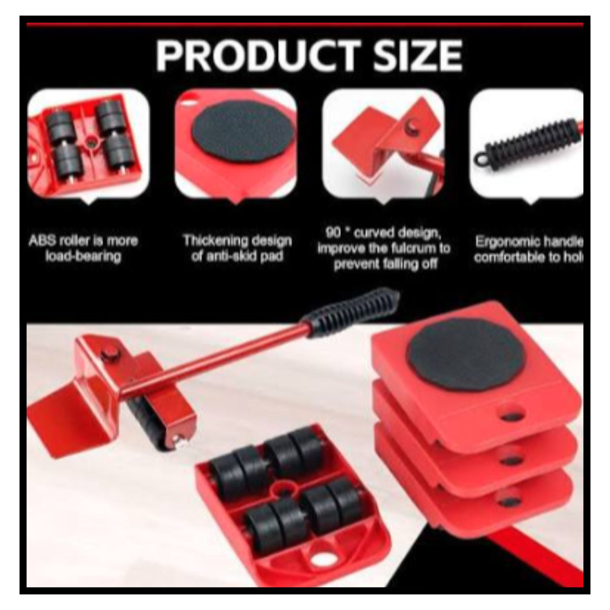 Adjustable Heavy Furniture Lifter Shifter Tool for Furniture Household Furniture Lifter and Rollers Set for Home Appliance