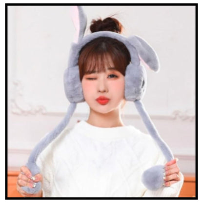Cute rabbit jumping ear muffs for women
