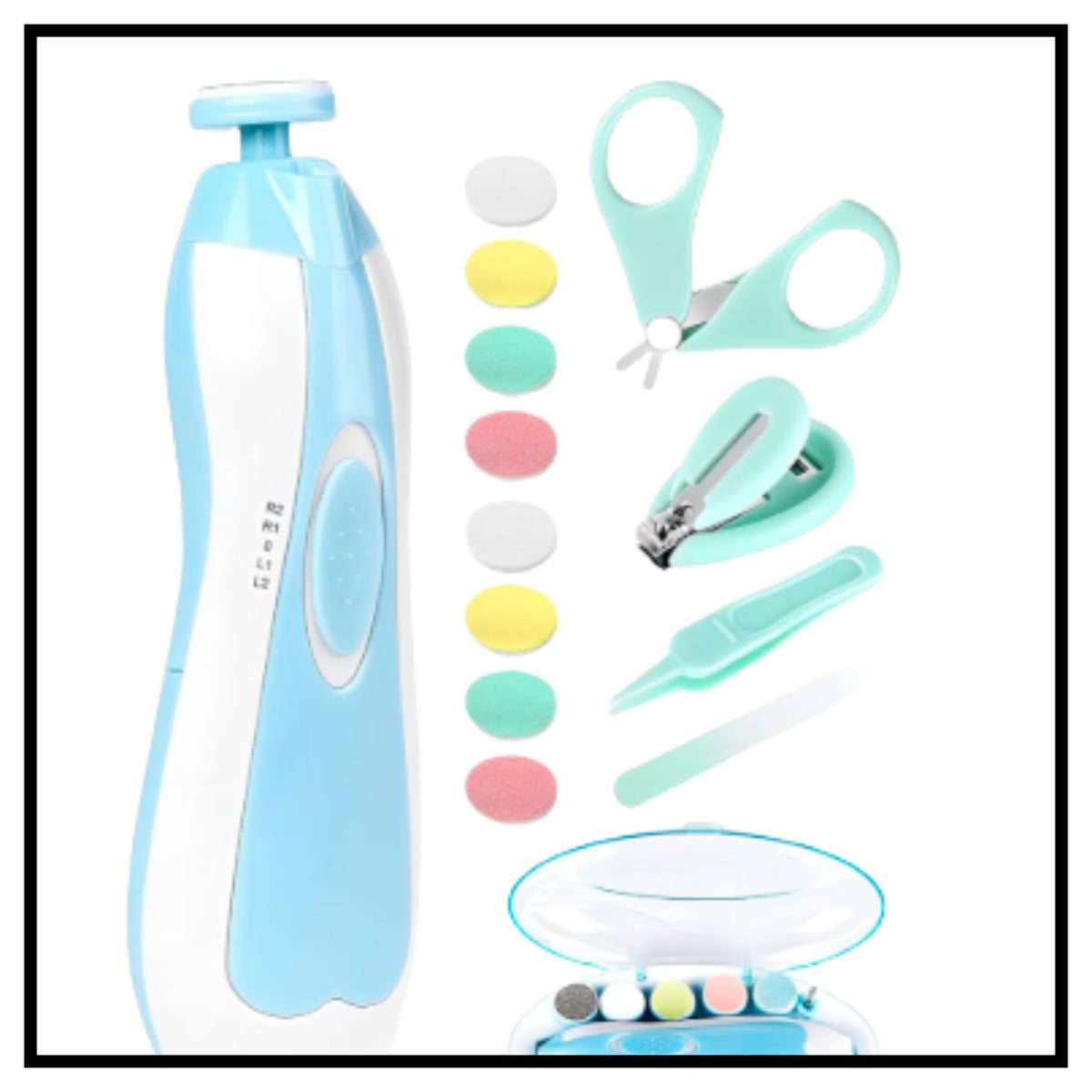 Baby Nail Clippers with Light Baby Nail File Grinder Set Safe Nail Trimmer Kit