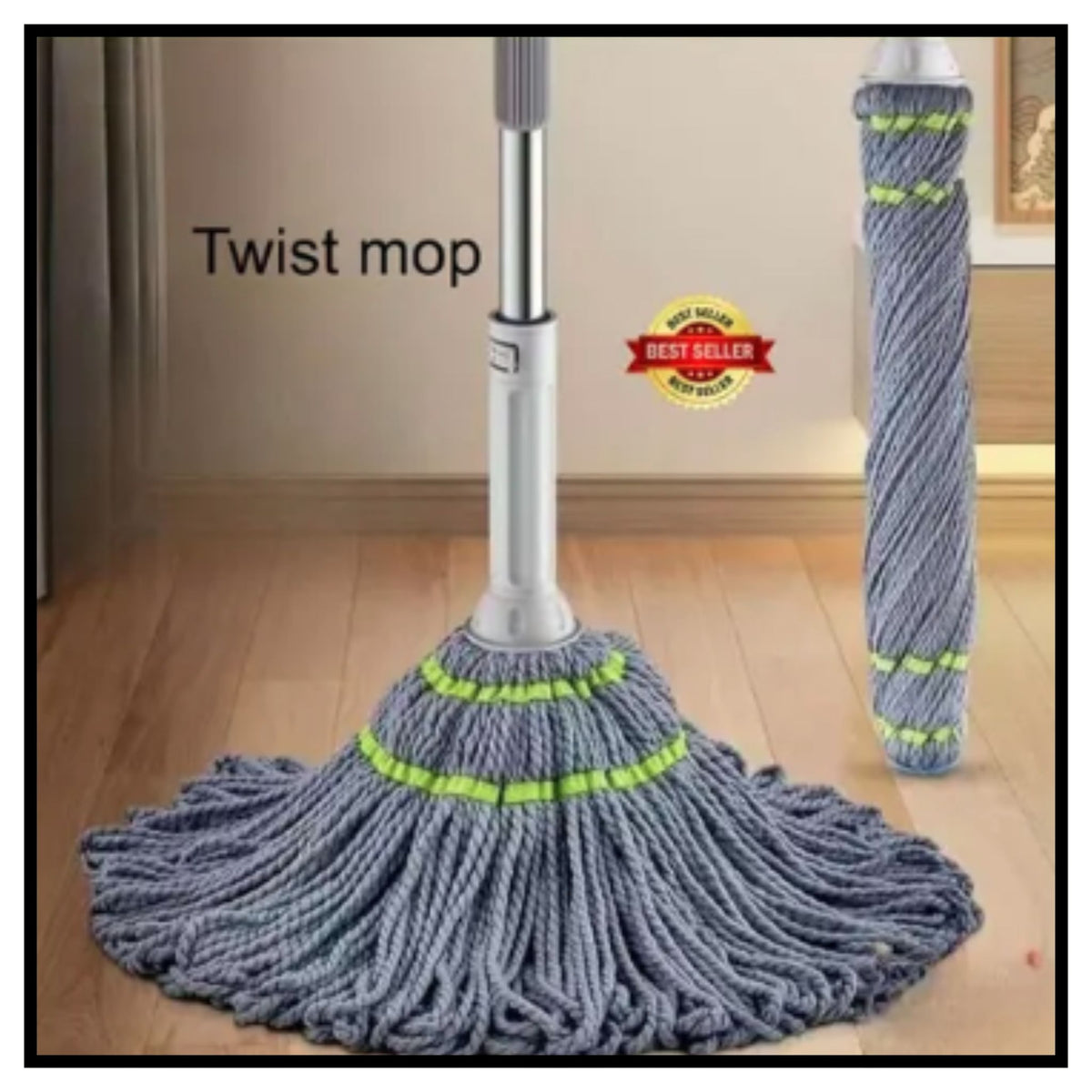 Stainless Steel Microfiber Twist Mop for Floor Cleaning