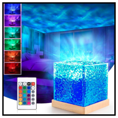 Rotating Water Ripple Night Light Aura Lamp