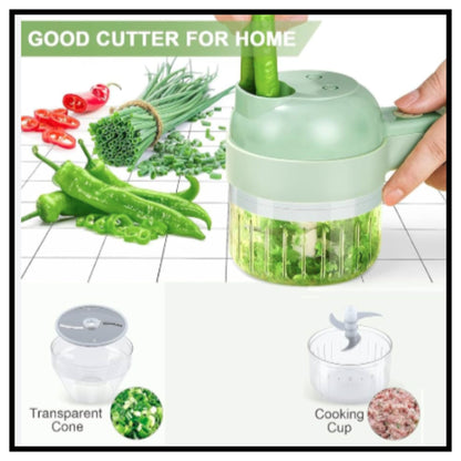 In4-in-1 Electric Vegetable Cutter, Slicer, Grater, Chopper
