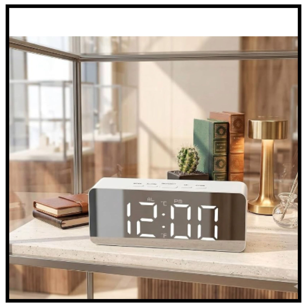 Digital Smart Back Light Table Mirror Alarm Clock