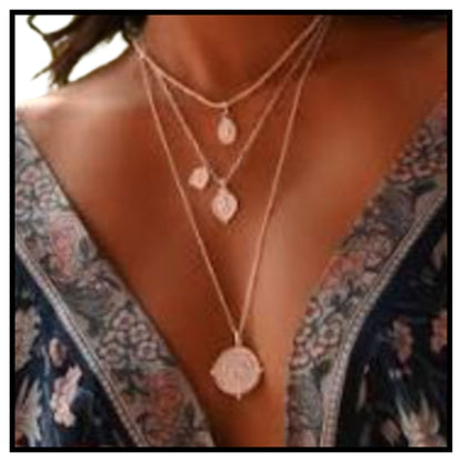 Stylish silver-plated floral and geometric pendants