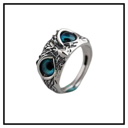 Open Ring Retro Adjustable Creative Decorative Finger Ring Animal Alloy Owl Eye Ring