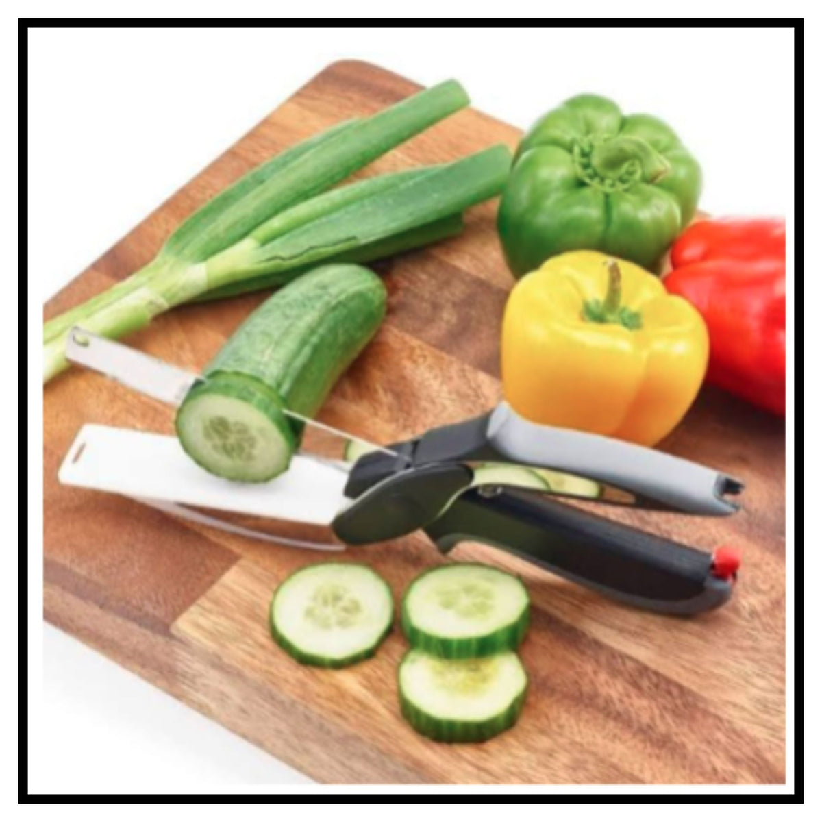 Multi Function Kitchen Vegetable Food Chopper Scissors With Spring Action And Locking Hinge
