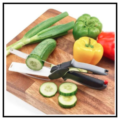 Multi Function Kitchen Vegetable Food Chopper Scissors With Spring Action And Locking Hinge