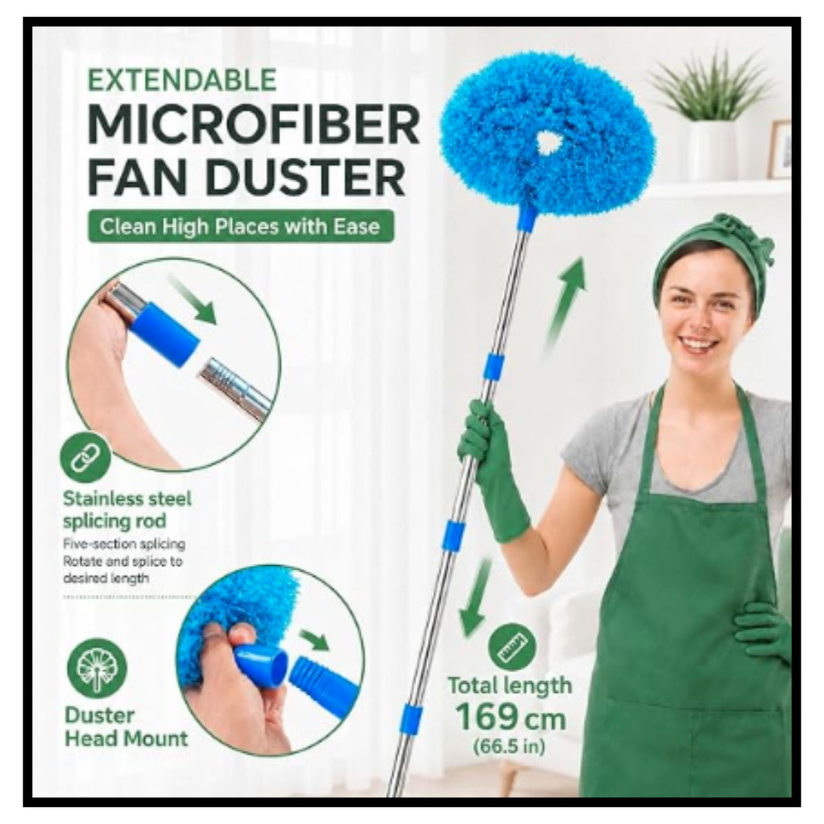 Fan Cleaner Brush with Long Rod