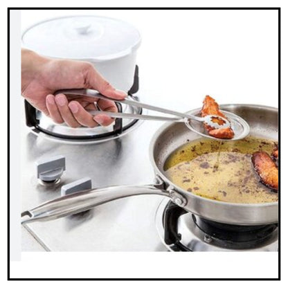 Multi-Functional 2 in 1 Fry Tool Filter Spoon Strainer with Clip