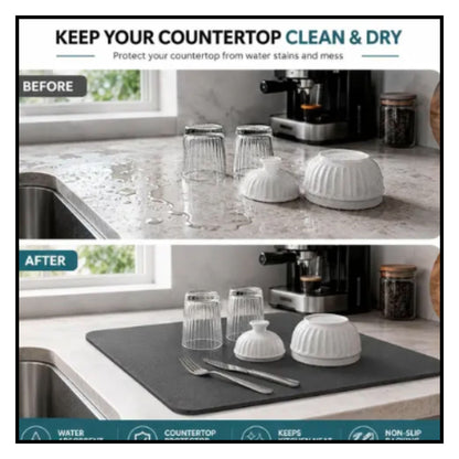 Drying mat for Kitchen, Water Absorbent Mat (PACK OF 2)