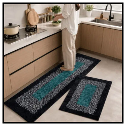 2Pcs Cotton Kitchen Mats for Floor Waterproof, Kitchen Runner Carpet for Floor, Rug for Kitchen