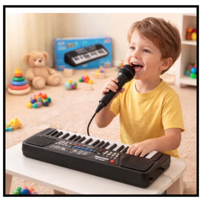 37 Key Piano Keyboard Toy with DC Power Option, Recording and Mic for Kids