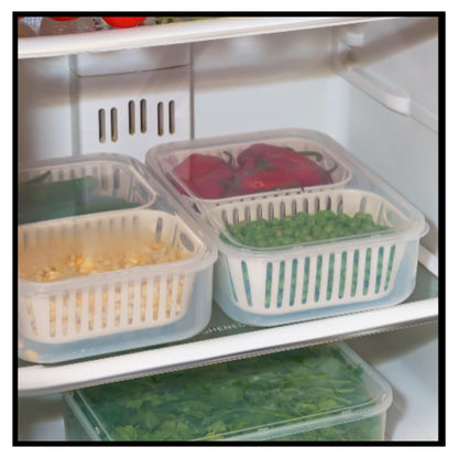 2 Compartments Food Container Leakproof Fresh-Keeping Storage Box