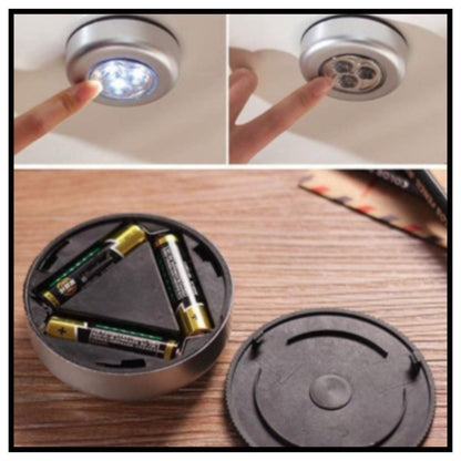 Touch Lamp Mini Round Emergency Light with Stick Tape for Home