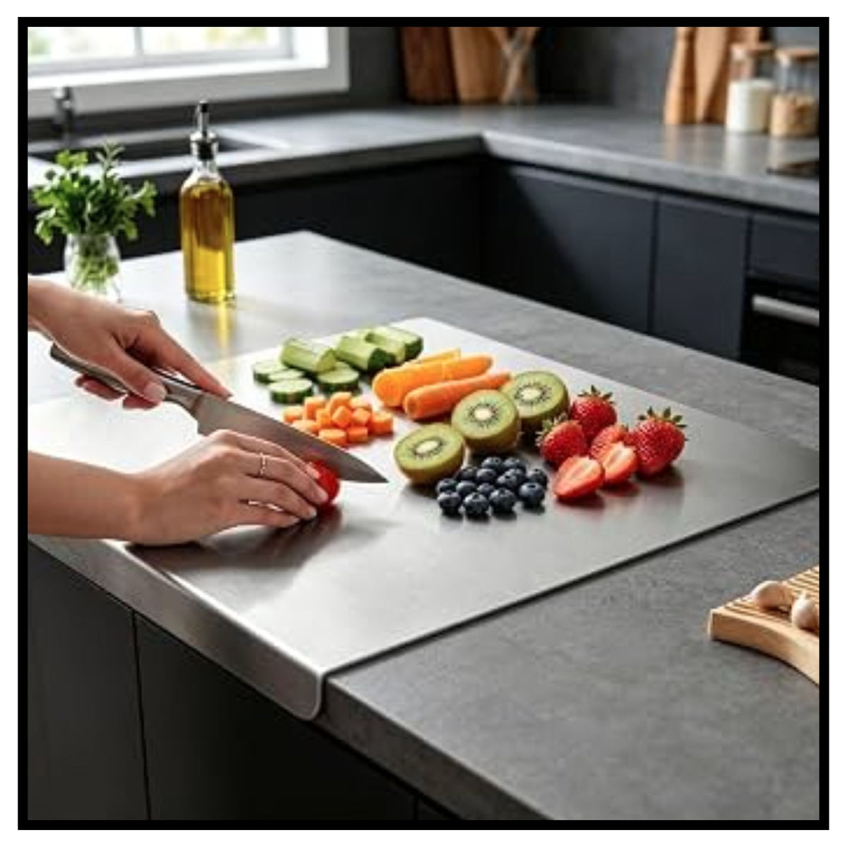 Stainless Steel Counter Top Chopping Board