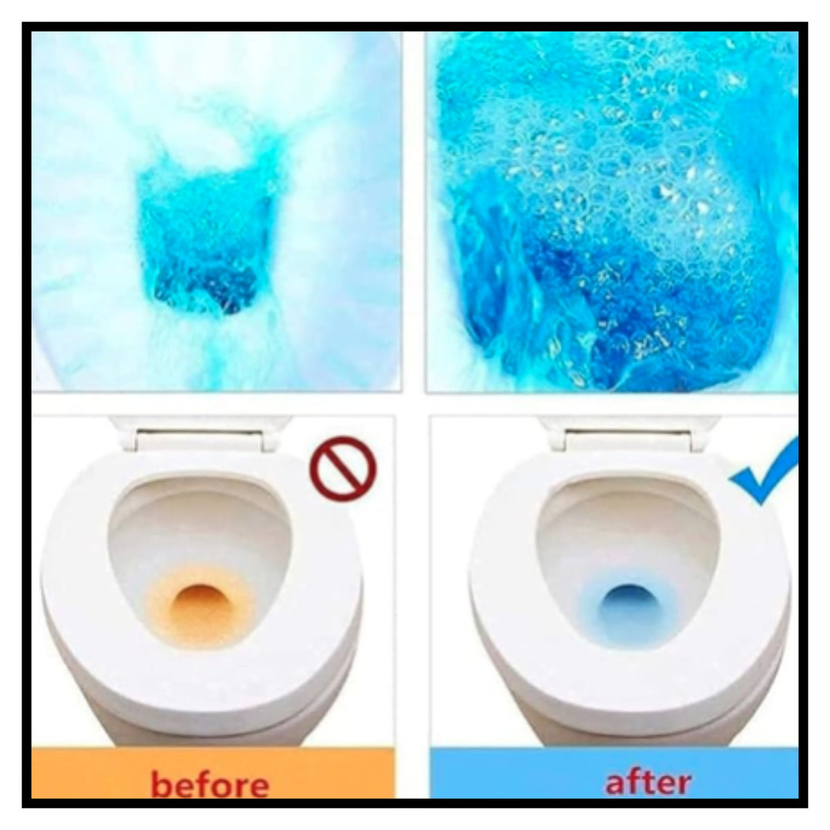Automatic Toilet Bowl Cleaner Tablets (Pack of 10), Bathroom Toilet Tank Cleaner, Toilet Blue Clean Bubbles, Long-Lasting, Mild Lemon Scent, Fresh Air and No Pungent Odor