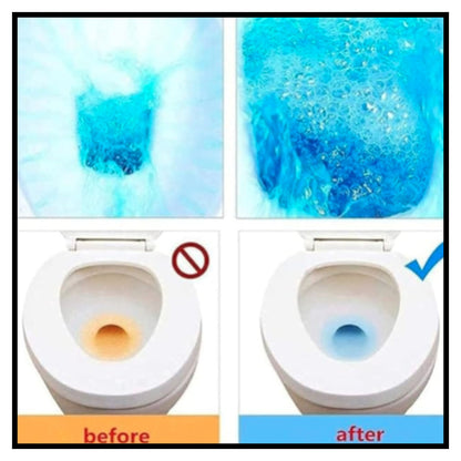 Automatic Toilet Bowl Cleaner Tablets (Pack of 10), Bathroom Toilet Tank Cleaner, Toilet Blue Clean Bubbles, Long-Lasting, Mild Lemon Scent, Fresh Air and No Pungent Odor