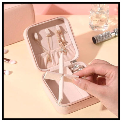 Leather Small Jewelry Box, Travel Portable Jewelry Case For Ring, Pendant, Earring, Necklace, Bracelet
