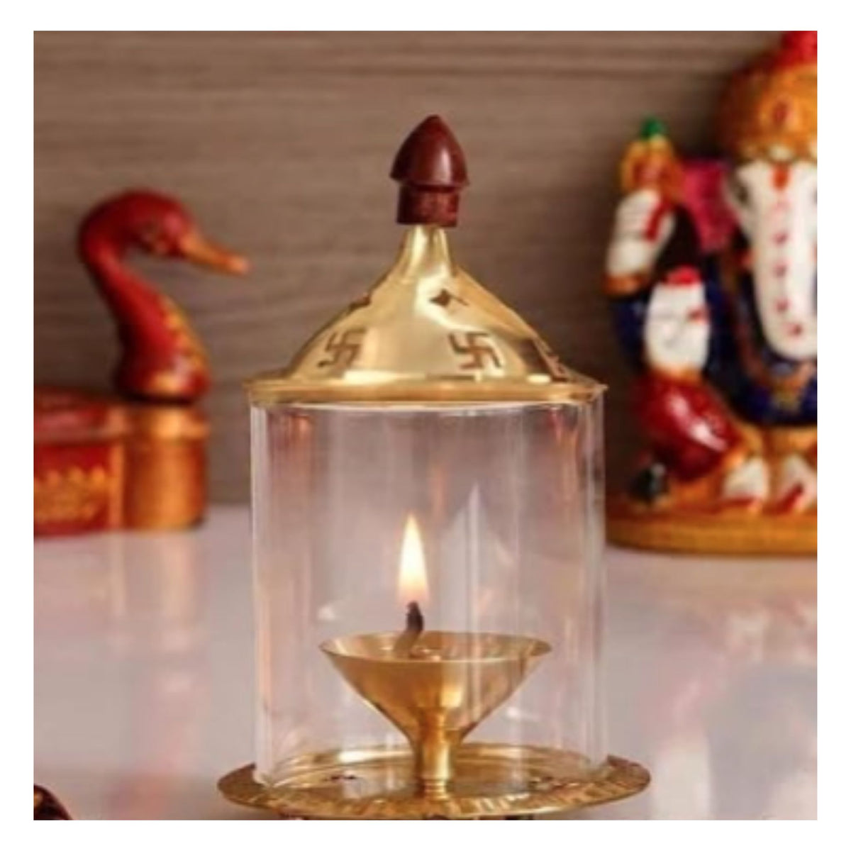 Decor Akhanddeep Brass Golden Diya