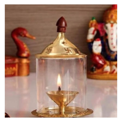Decor Akhanddeep Brass Golden Diya