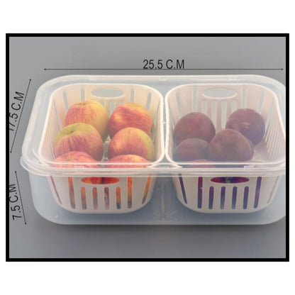 2 Compartments Food Container Leakproof Fresh-Keeping Storage Box