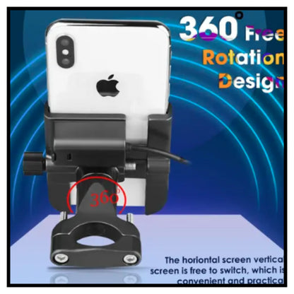 Bike Mount Holder for Navigation 360 Degree Rotating Handlebar