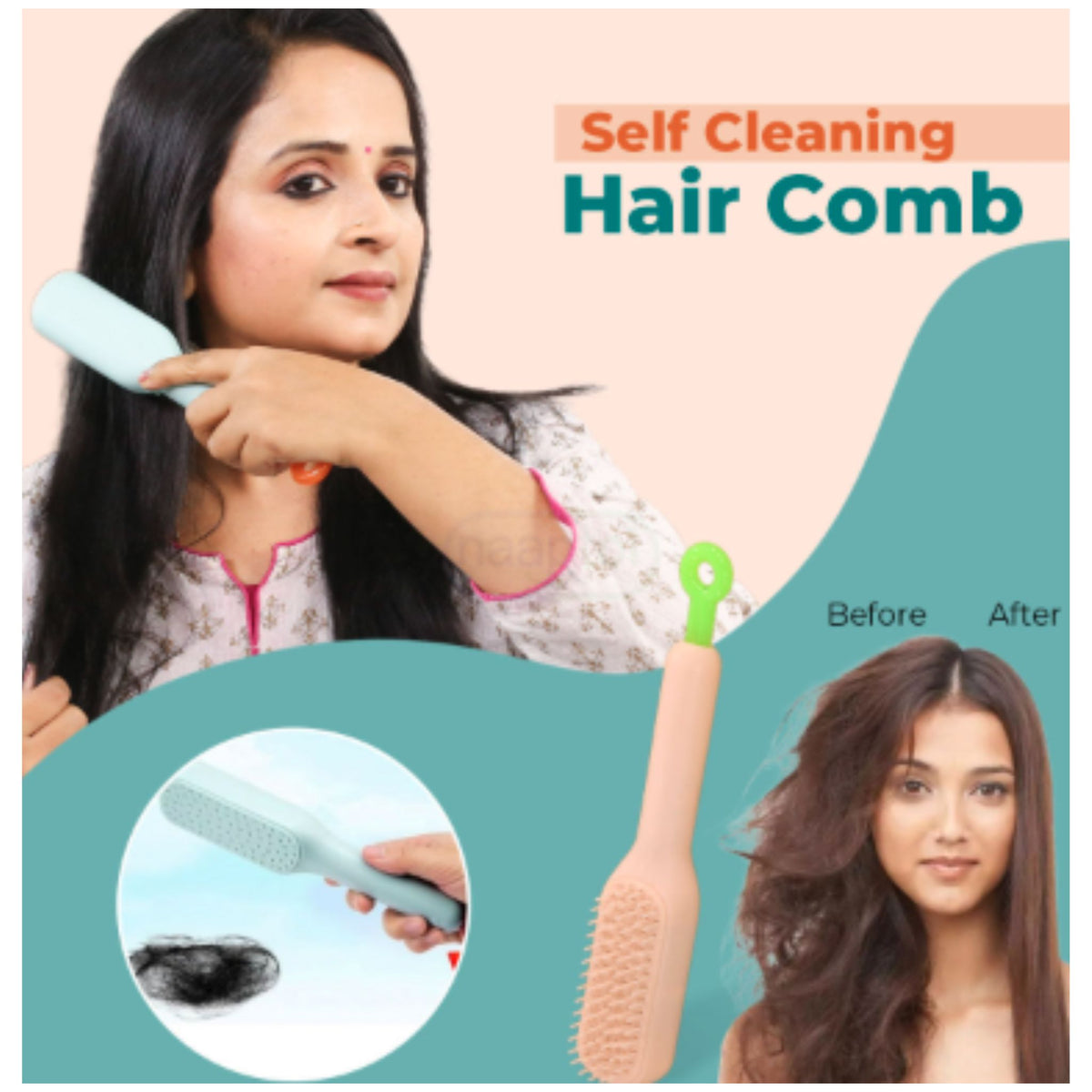 Self Cleaning Hair Comb