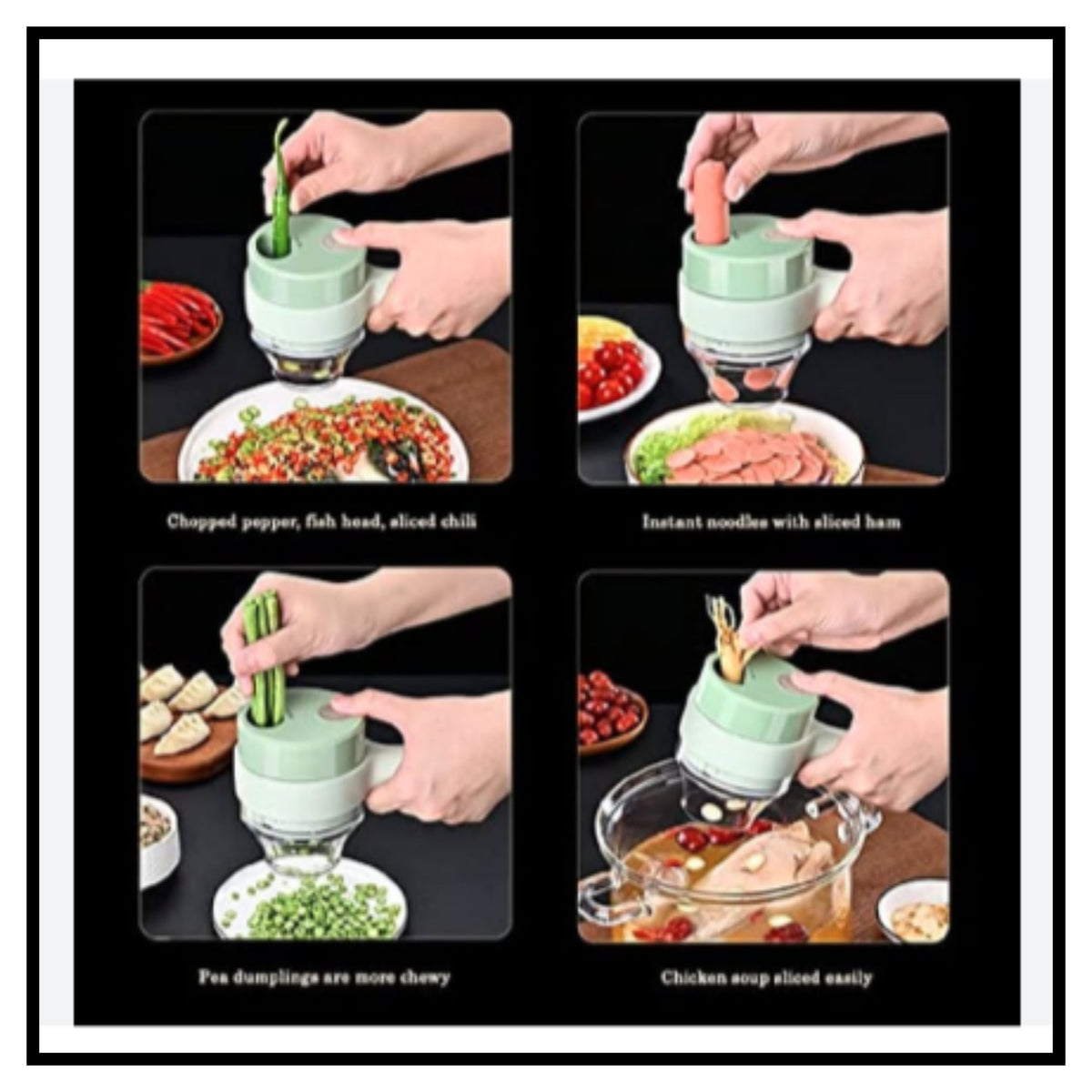 In4-in-1 Electric Vegetable Cutter, Slicer, Grater, Chopper