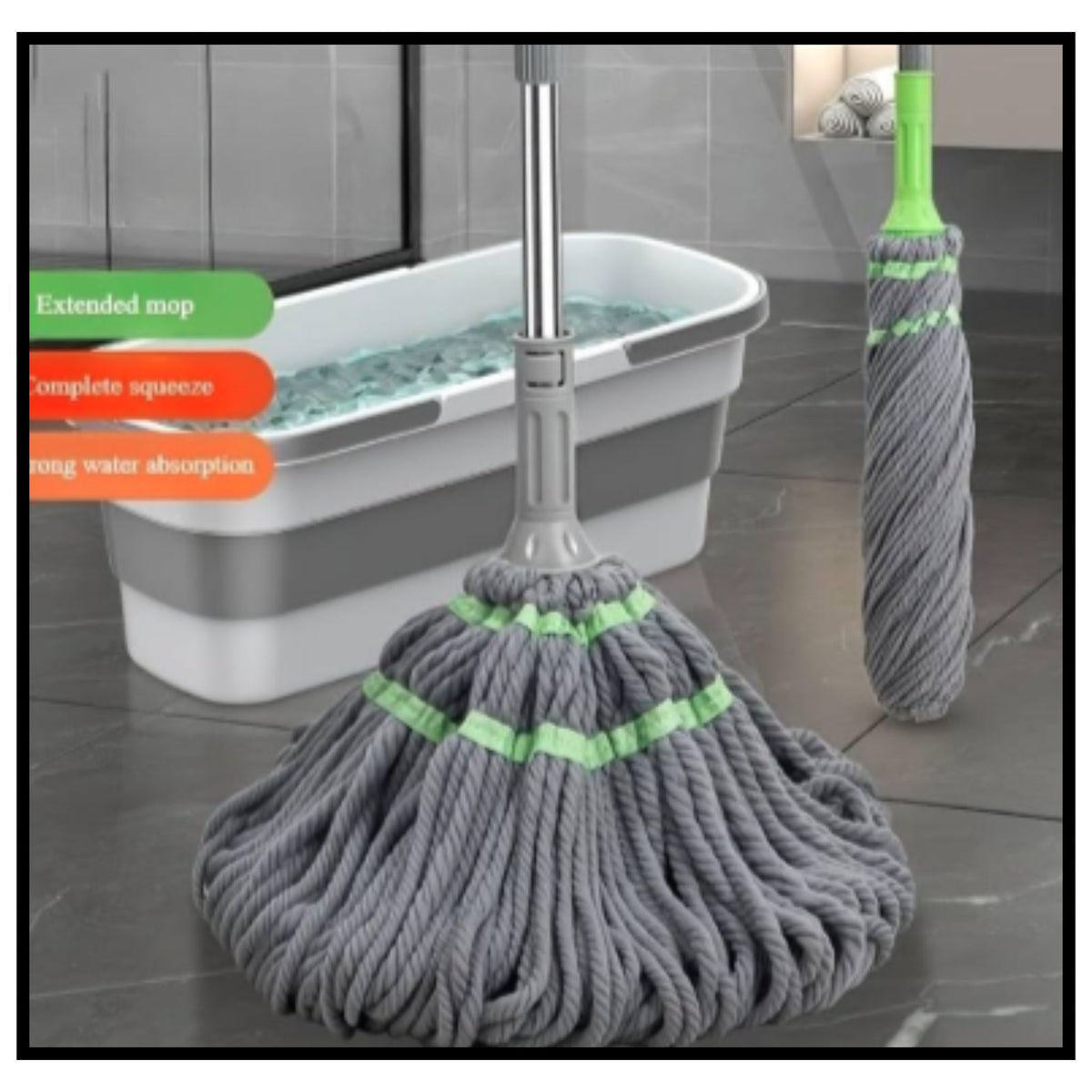 Stainless Steel Microfiber Twist Mop for Floor Cleaning