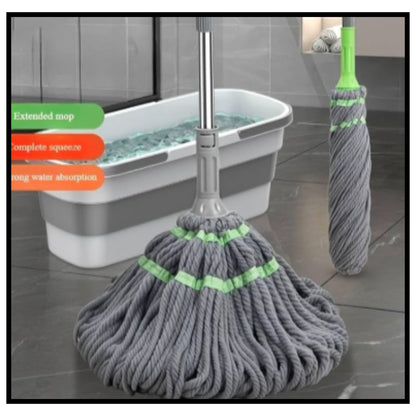 Stainless Steel Microfiber Twist Mop for Floor Cleaning