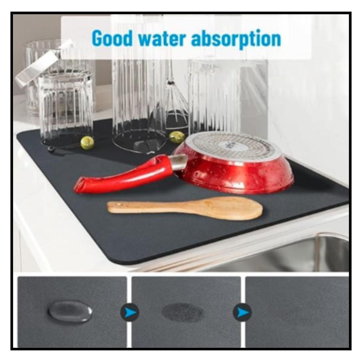 Drying mat for Kitchen, Water Absorbent Mat (PACK OF 2)
