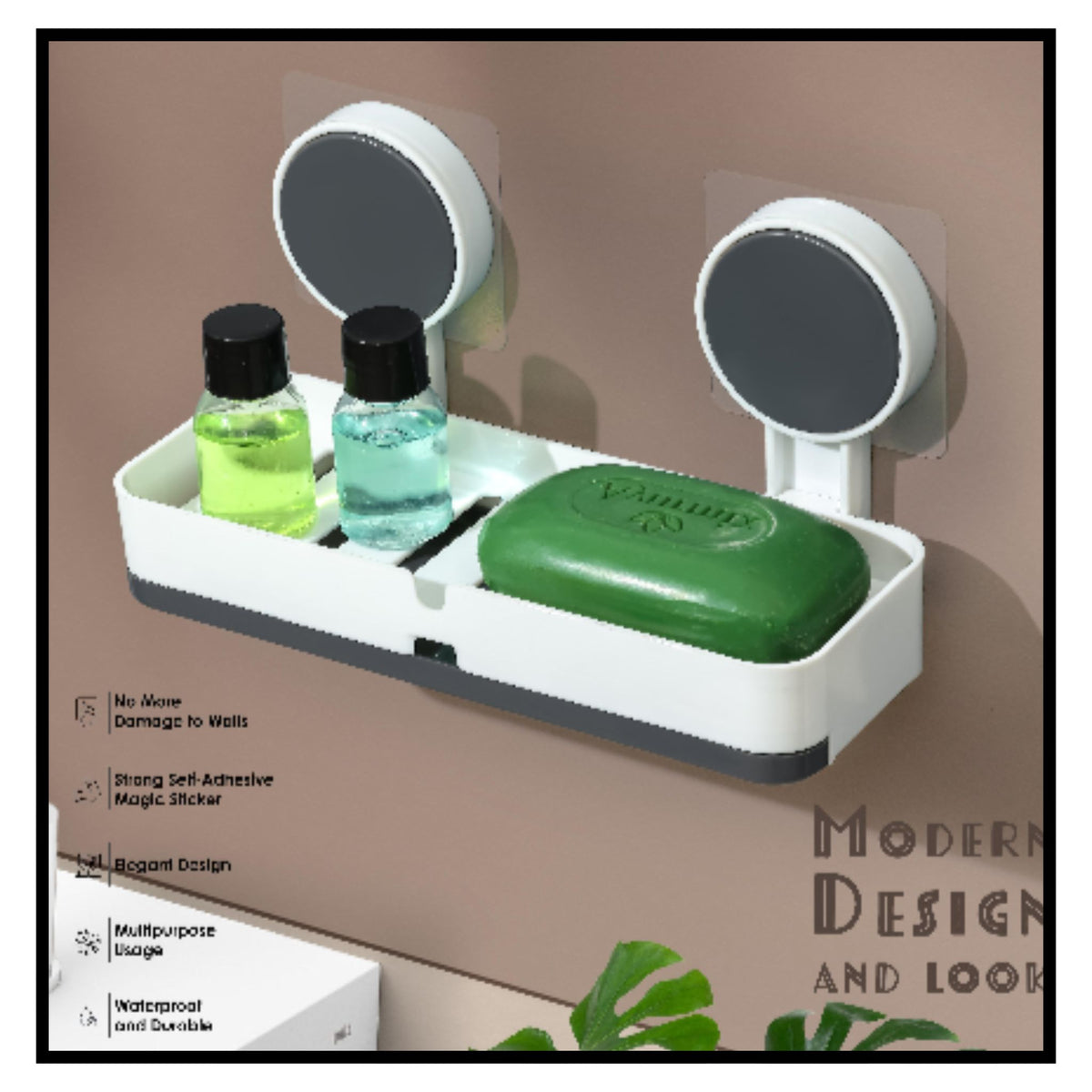 Wall Mounted Soap Dish Holder with Drain Tray