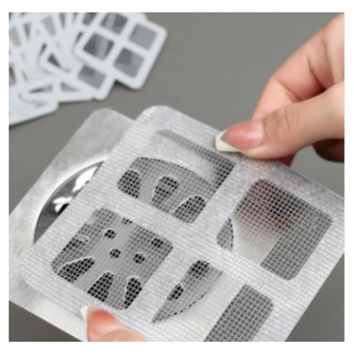 Drain Hair Catcher Waterproof Mesh Stickers for Bathroom ( Pck Of 10 )