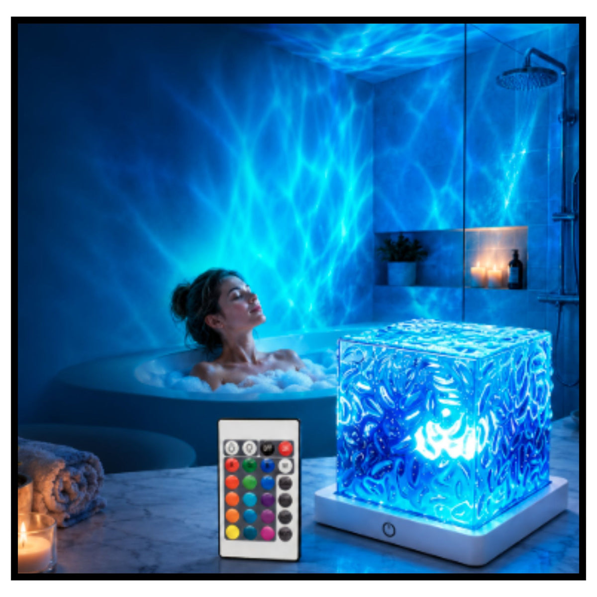 Rotating Water Ripple Night Light Aura Lamp