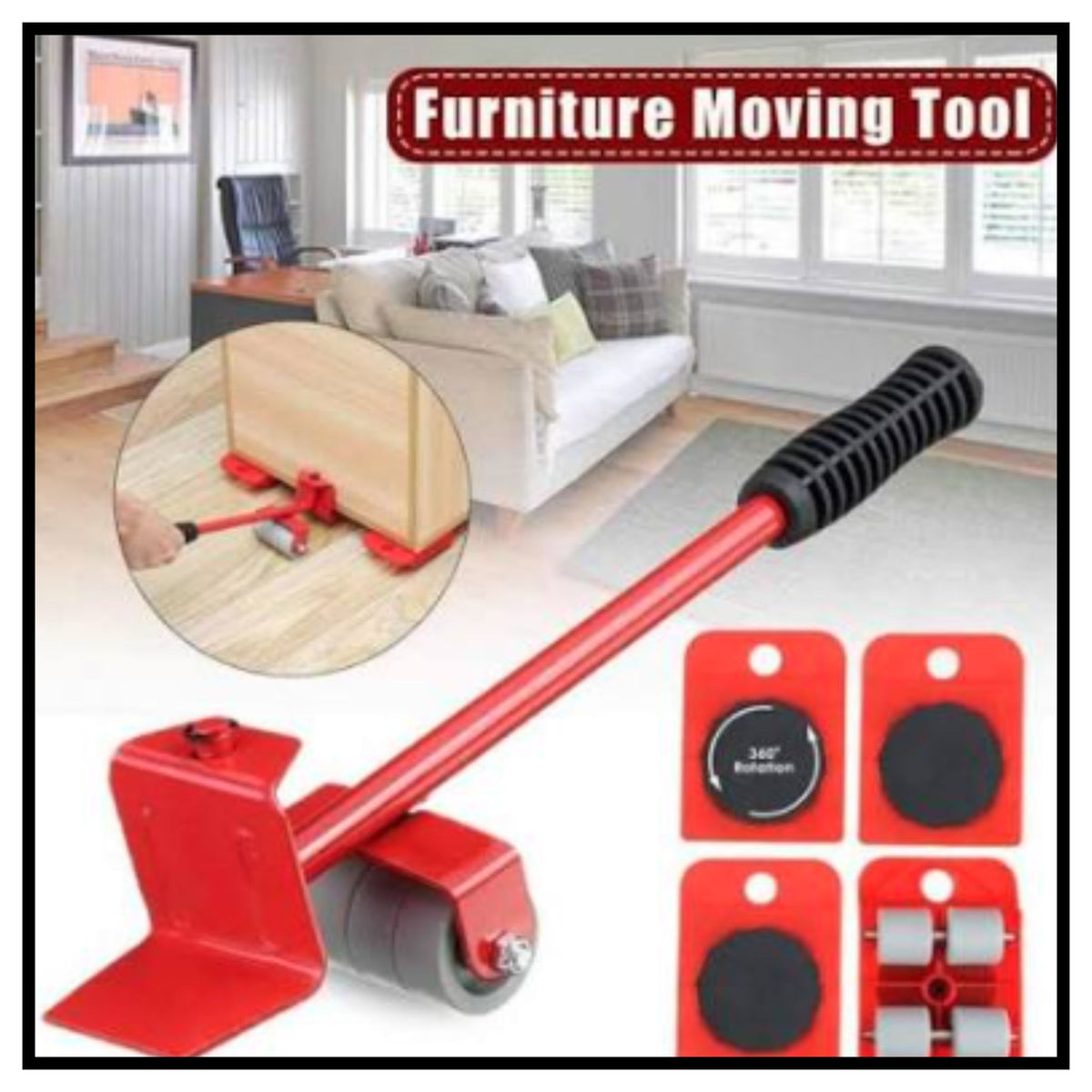 Adjustable Heavy Furniture Lifter Shifter Tool for Furniture Household Furniture Lifter and Rollers Set for Home Appliance