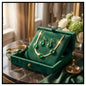 Oval Green Crystal Pendant Necklace Set