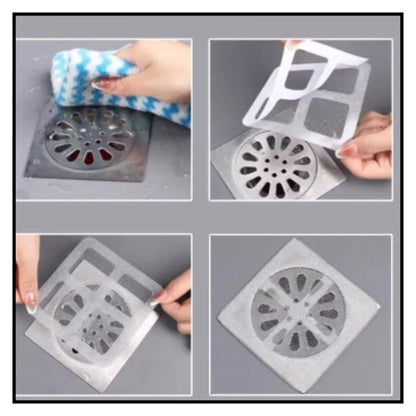 Drain Hair Catcher Waterproof Mesh Stickers for Bathroom ( Pck Of 10 )