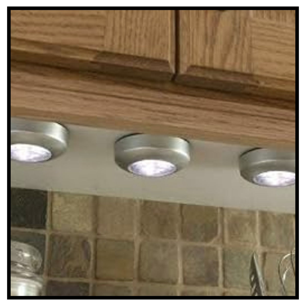 Touch Lamp Mini Round Emergency Light with Stick Tape for Home