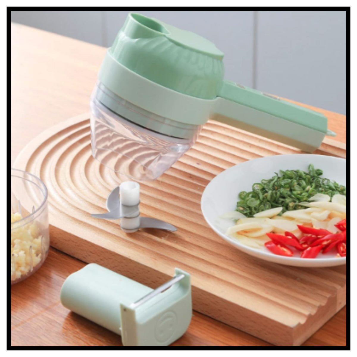 In4-in-1 Electric Vegetable Cutter, Slicer, Grater, Chopper