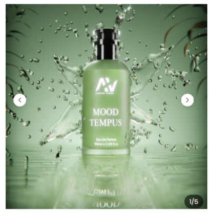 Aurum Vibes Mood Tempus Eau De Parfum 100ML bottle front view for men and women