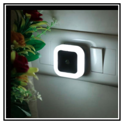 💡 Motion Sensor Square LED Light – White Square Warm White Wall Light with Motion Sensor Glowing on Wall Near Plants