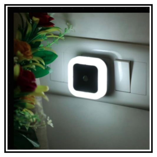 💡 Motion Sensor Square LED Light – White Square Warm White Wall Light with Motion Sensor Glowing on Wall Near Plants