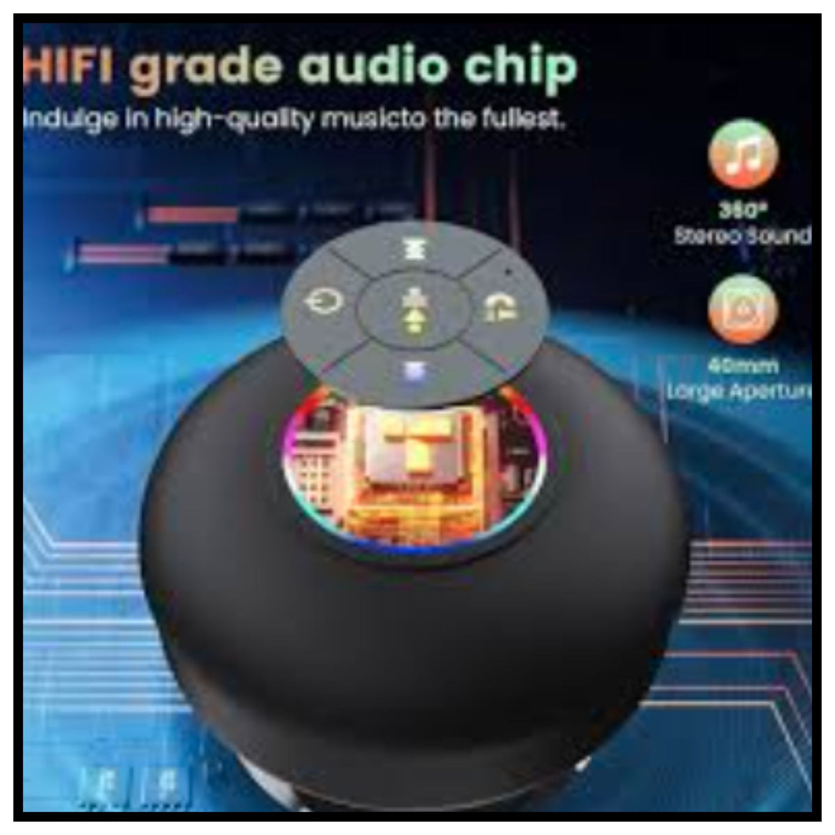🔊 Mini Bluetooth Shower Audio Device with RGB Lights – Waterproof Portable Bluetooth Speaker with Colorful RGB Light Effects