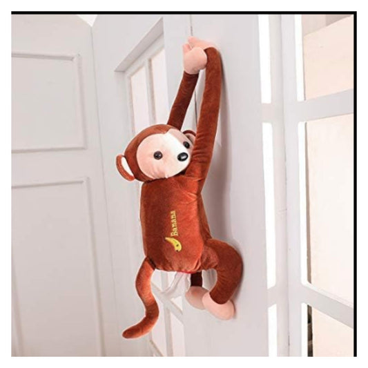Cute Brown Monkey Hanging Tissue Paper Holder Box