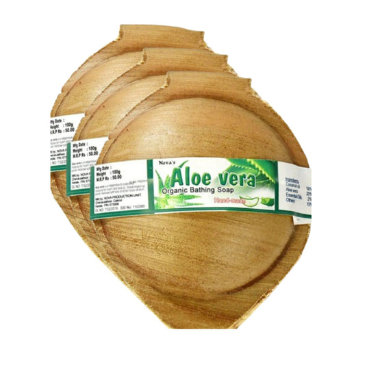 aloe vera 100gm pala coconut oil handmade natural pure soap pack of 3 organic bathing